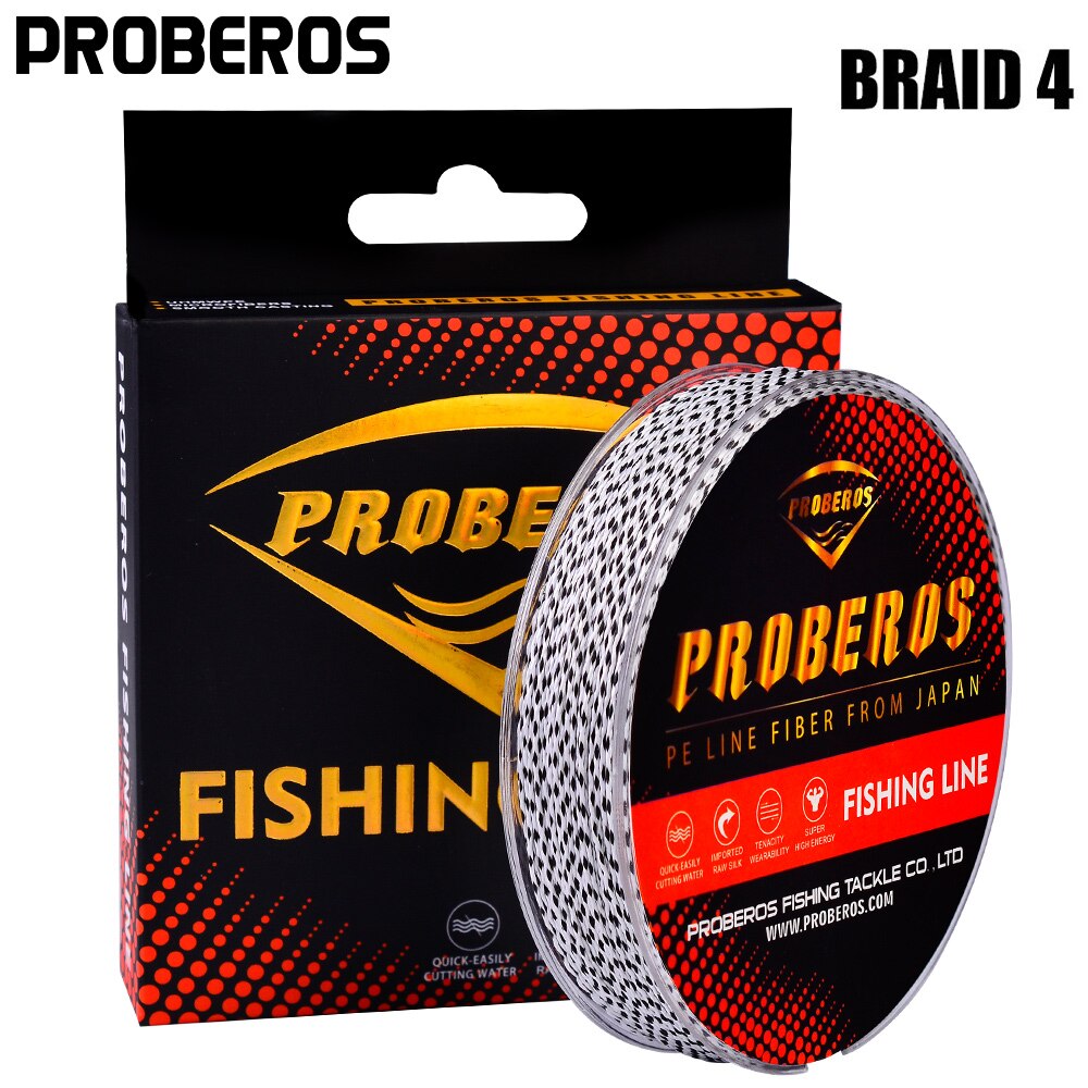 PROBEROS-4 브레이드 낚싯줄 100M 4 위브 언페이드 원사 라인 4 직조 피쉬 와이어 6LB-100LB 코드, 피시라인 낚시 태클